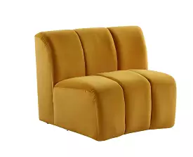 43 Yellow And Black Velvet Slipper Chair