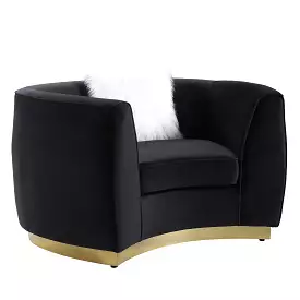 48 Black Velvet Chair And A Half