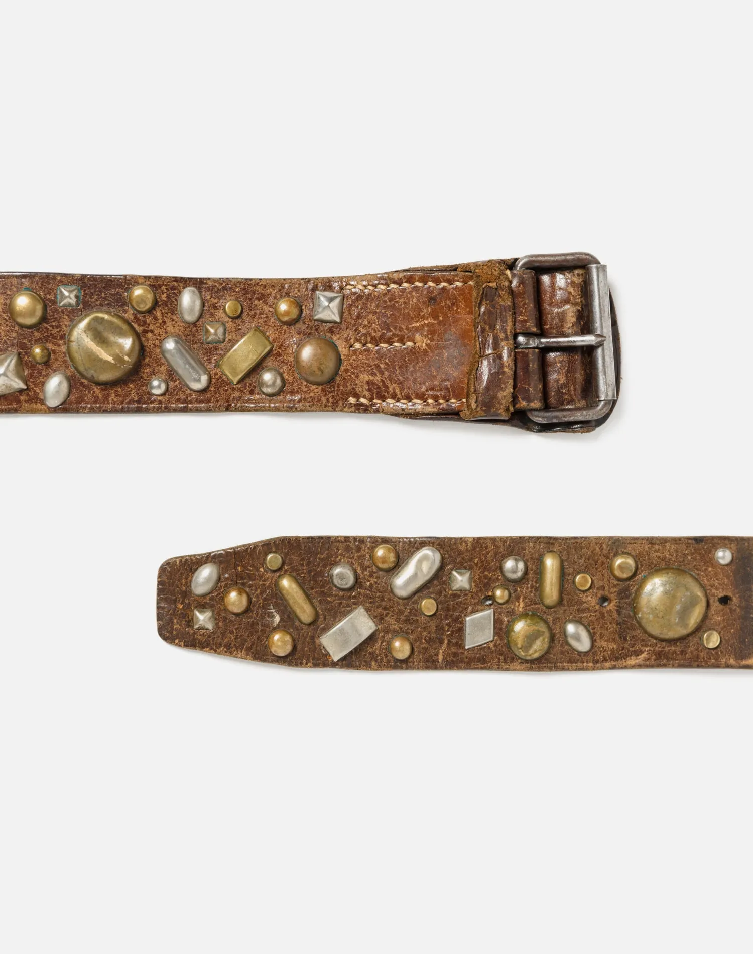 70s Handmade Rustic Studded Belt