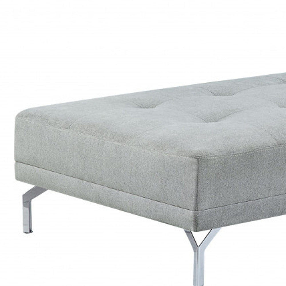 74 Gray Velvet And Black Sofa