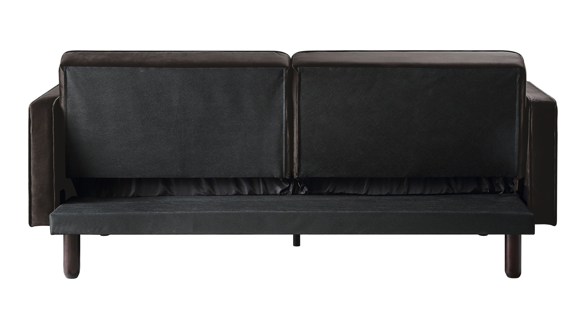 79 Brown Velvet And Black Sleeper Sofa