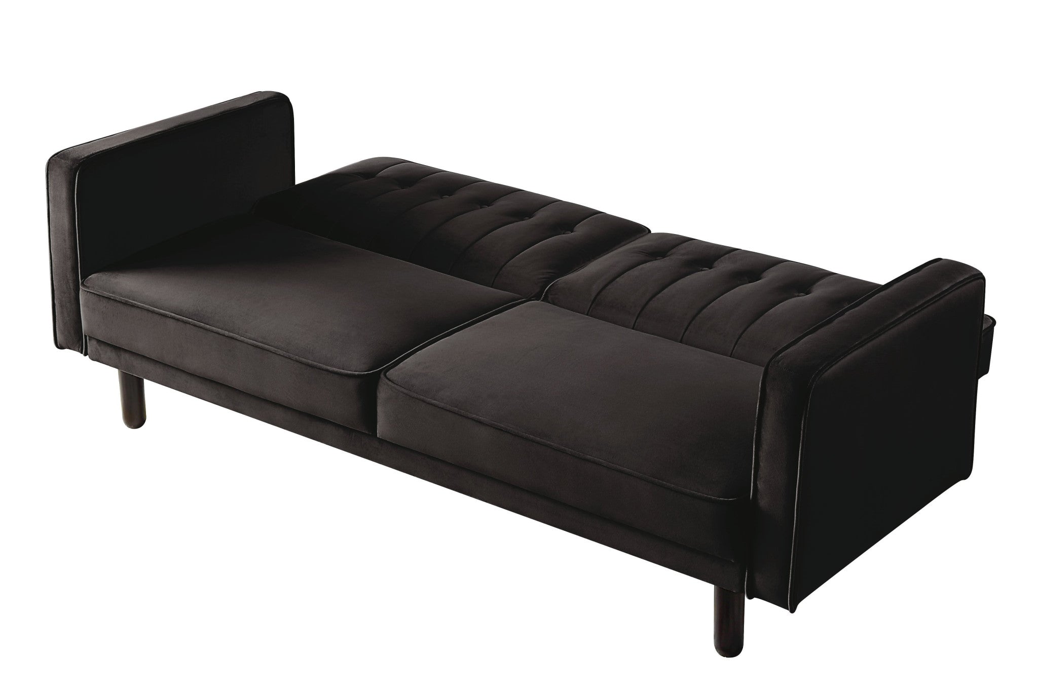 79 Brown Velvet And Black Sleeper Sofa