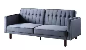 79 Dark Gray Velvet And Black Sleeper Sofa