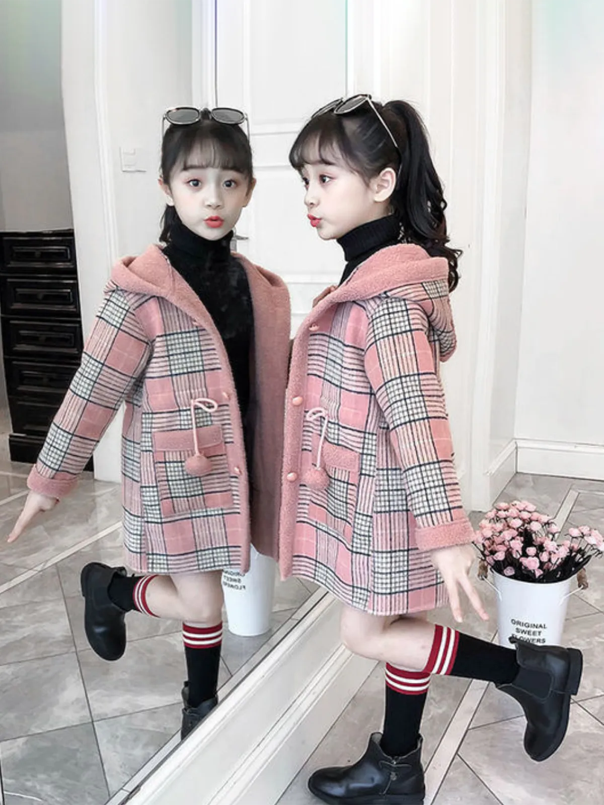 Always Stylish Plaid Hoodie Coat