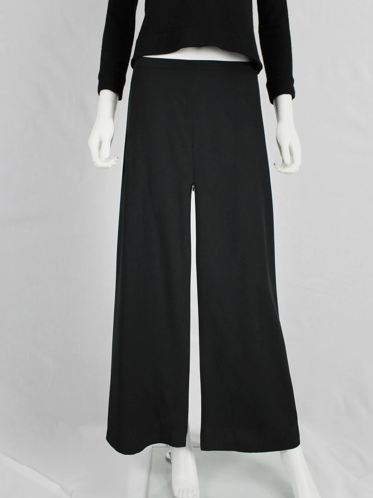 Ann Demeulemeester black maxi skirt with high zipper slit — 1990’s