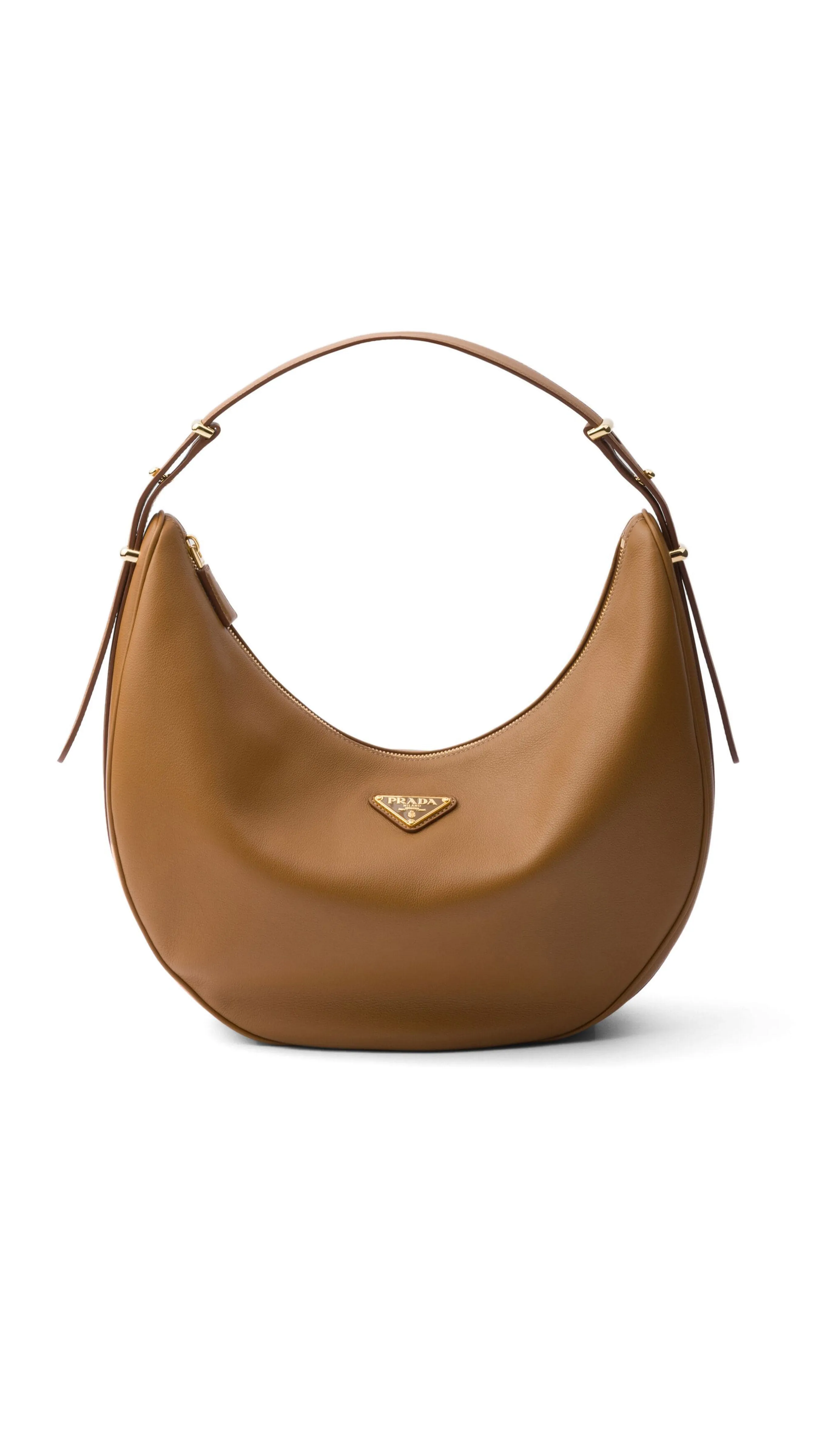 Arqué Medium Leather Shoulder Bag - Caramel