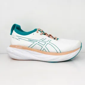 Asics Womens Gel Nimbus 25 1012B550 White Running Shoes Sneakers Size 7.5