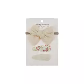 Ballerina Snap Hair Clips & Bow Set in Ivory