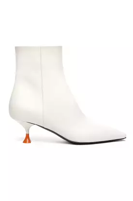 Bee Cris Leather Bootie in Ivory