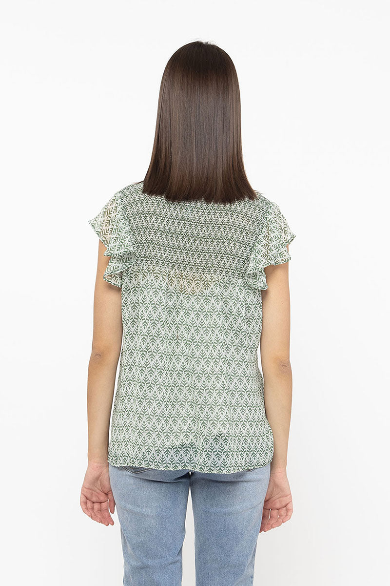 Billie The Label Amorous Top - Green Motif