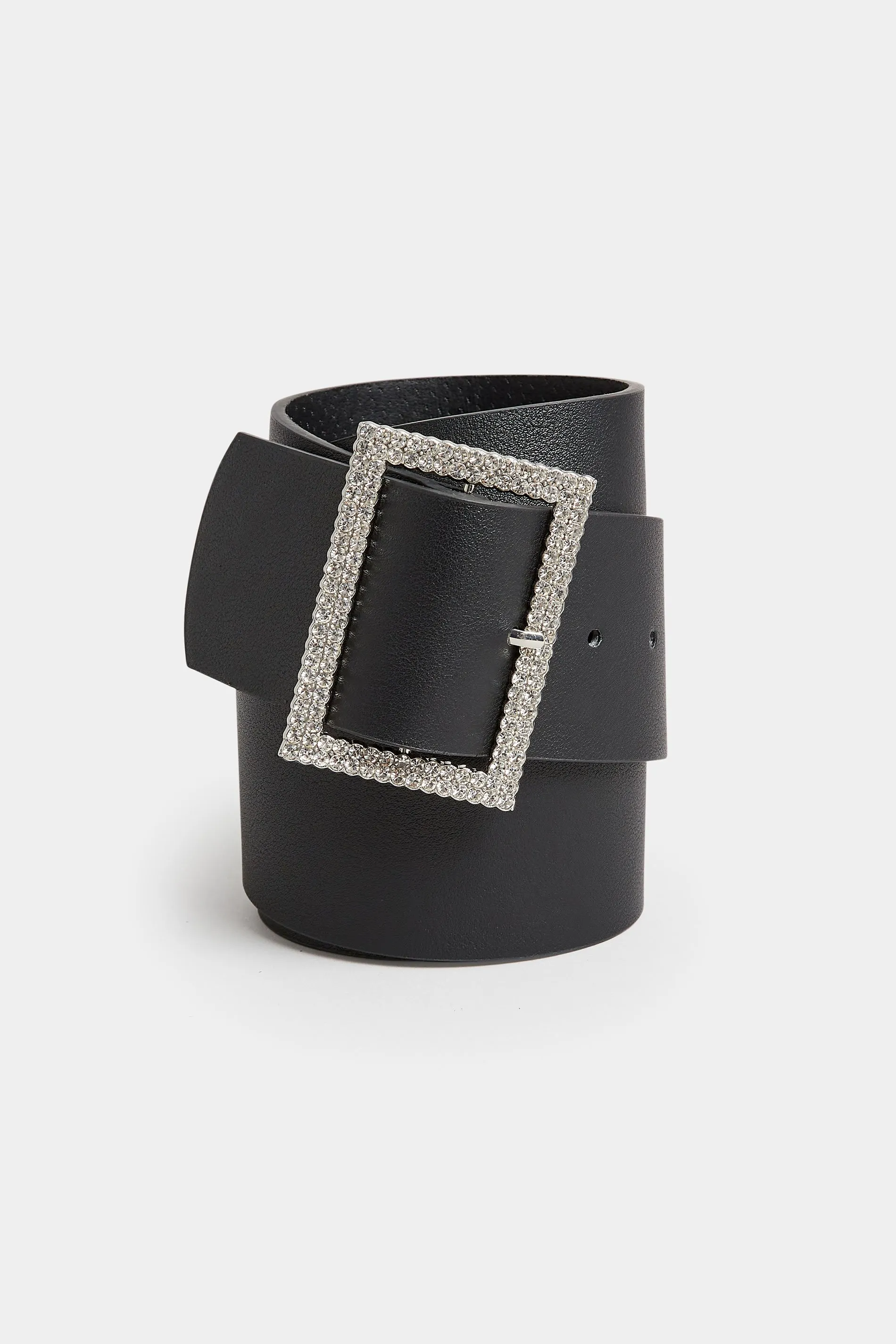 Black Diamante Buckle Wide Belt