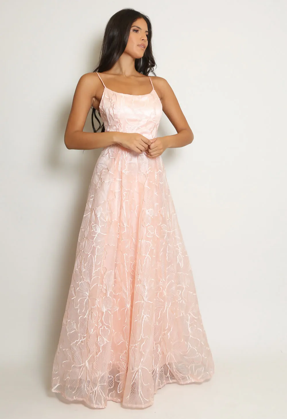 Blush Embroidery Maxi Dress 