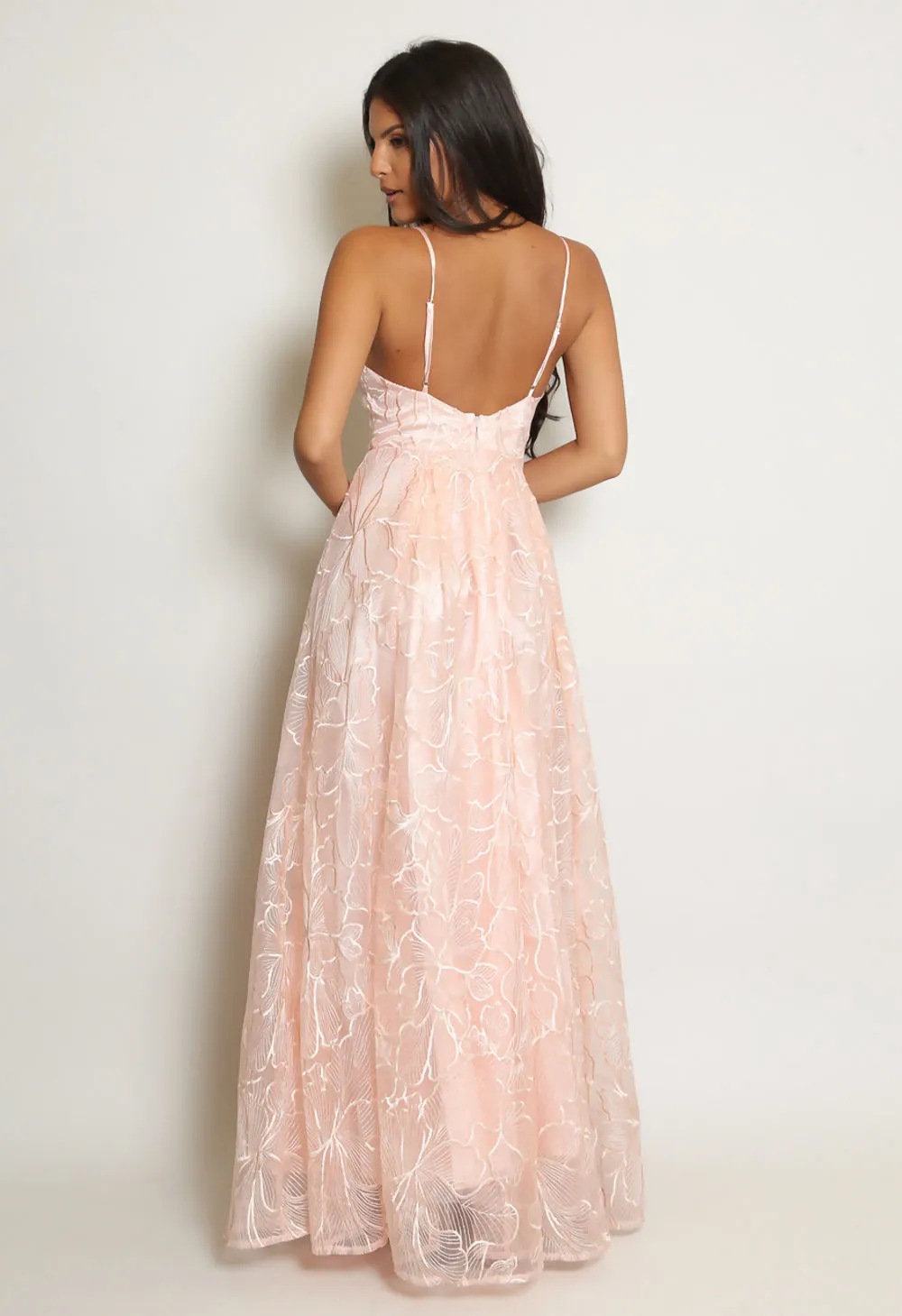 Blush Embroidery Maxi Dress 