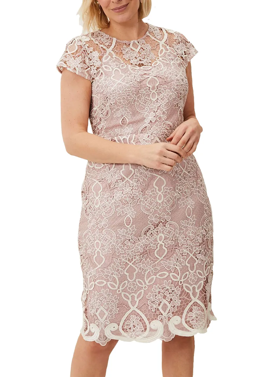 Blush Frances Floral Lace Midi Dress