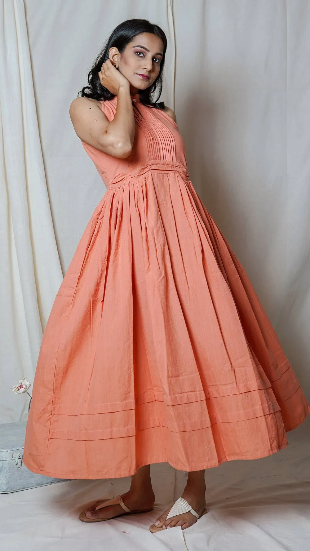 Blush key hole maxi dress