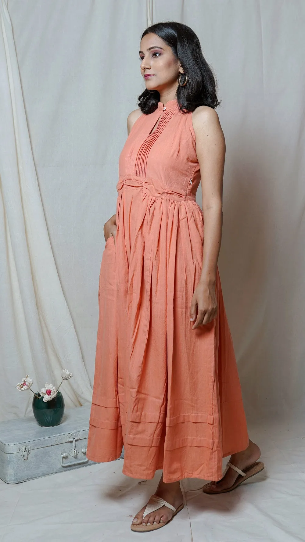 Blush key hole maxi dress