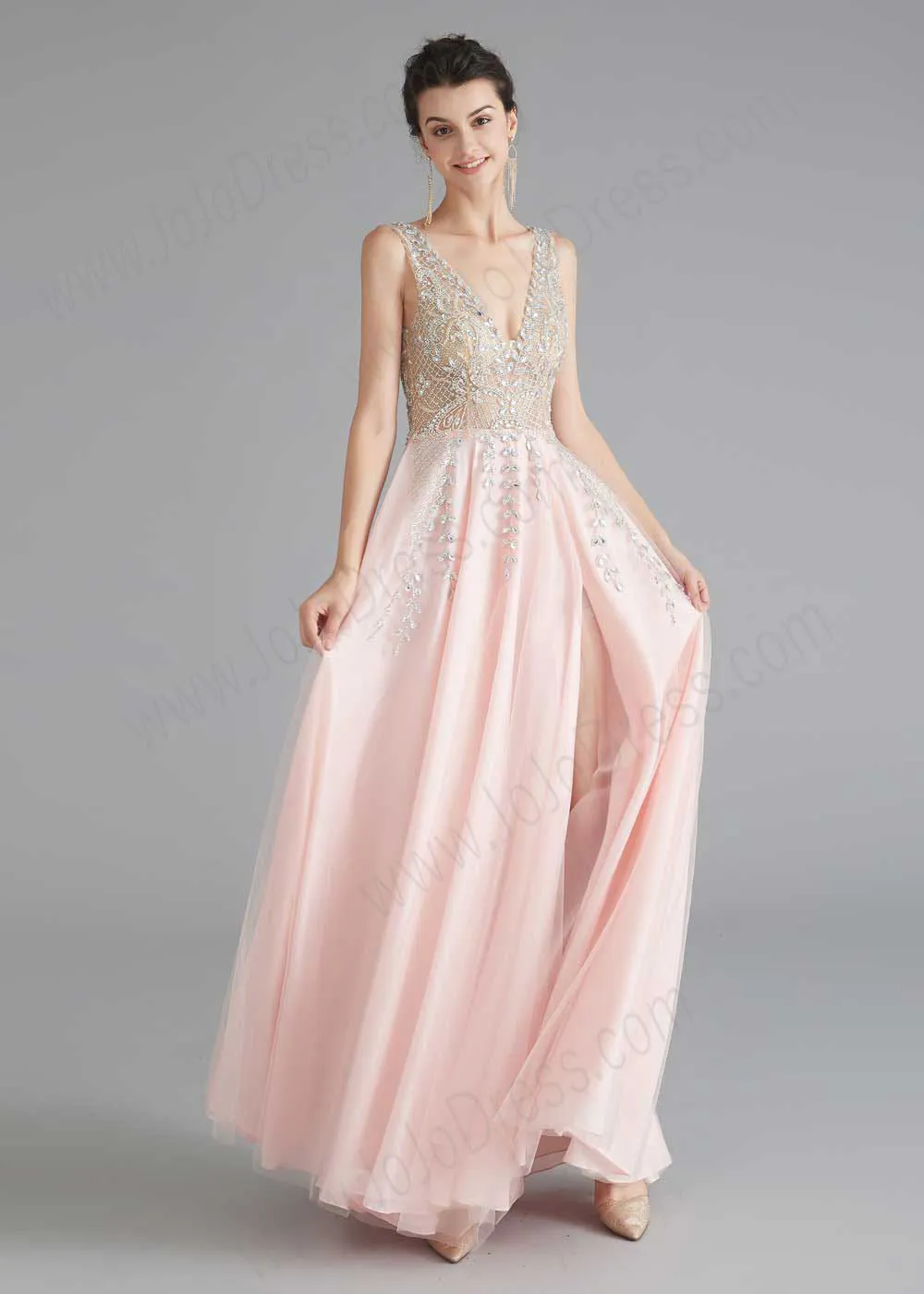 Blush Pink Formal Evening Beauty Pageant Dress