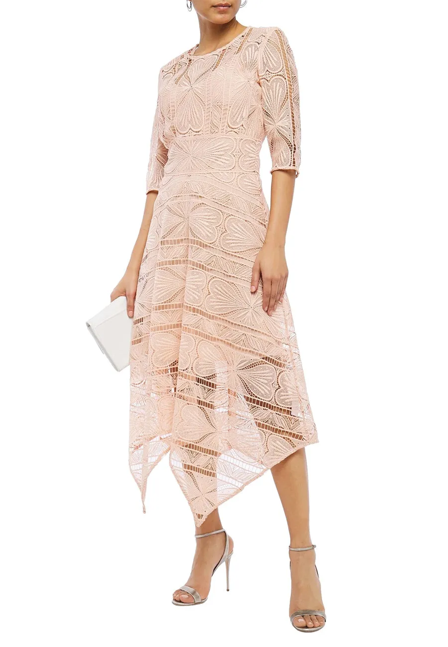 Blush Ripaz Macrame Lace Midi Dress