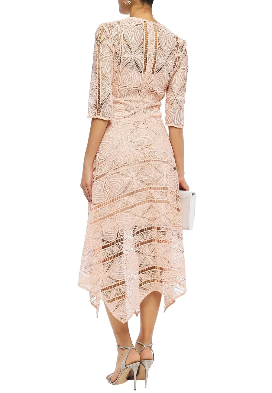 Blush Ripaz Macrame Lace Midi Dress