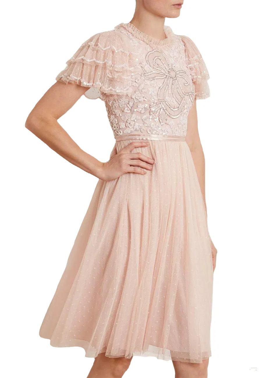 Blush Shirley Ribbon Embellished Midi Dress