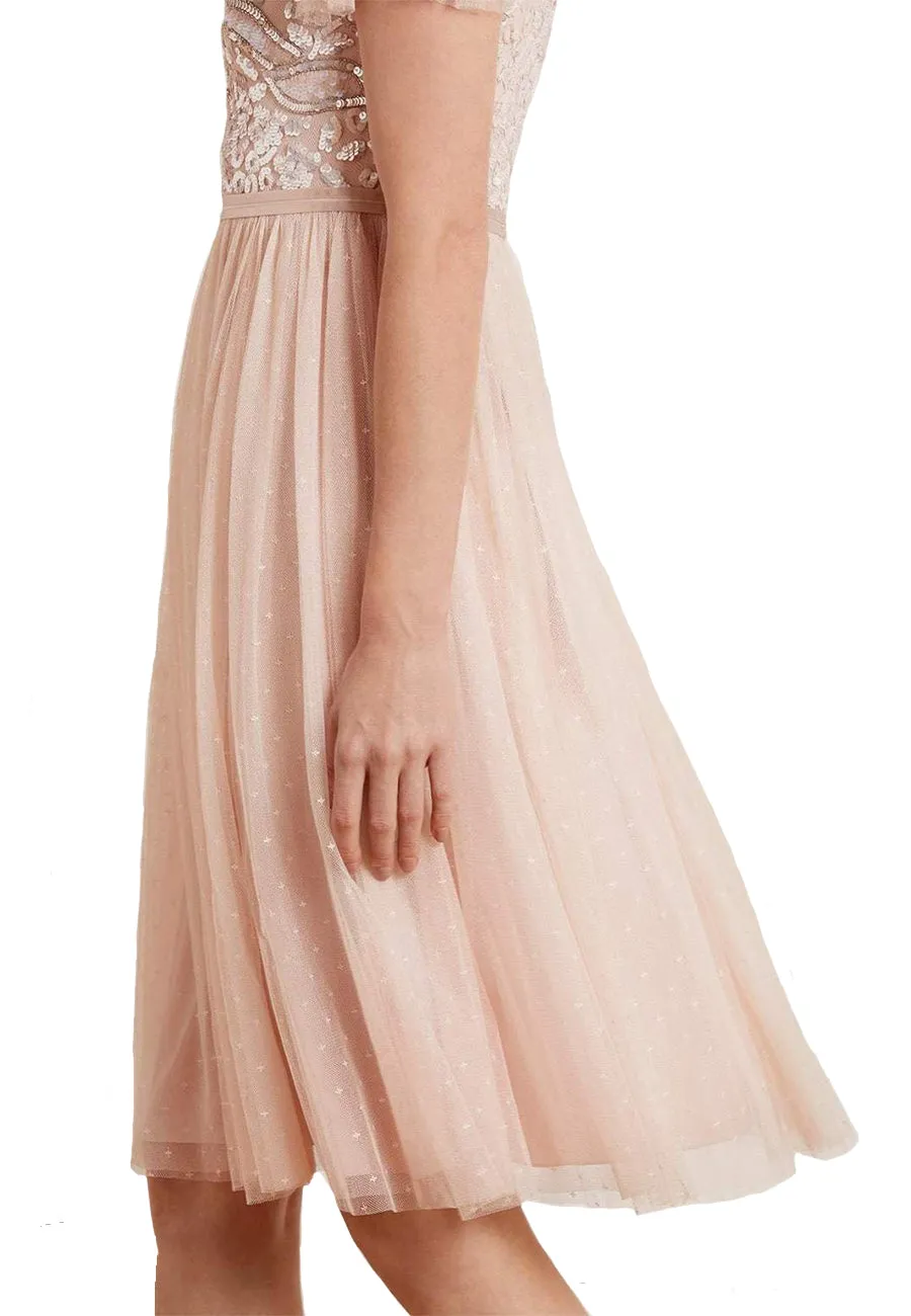 Blush Shirley Ribbon Embellished Midi Dress