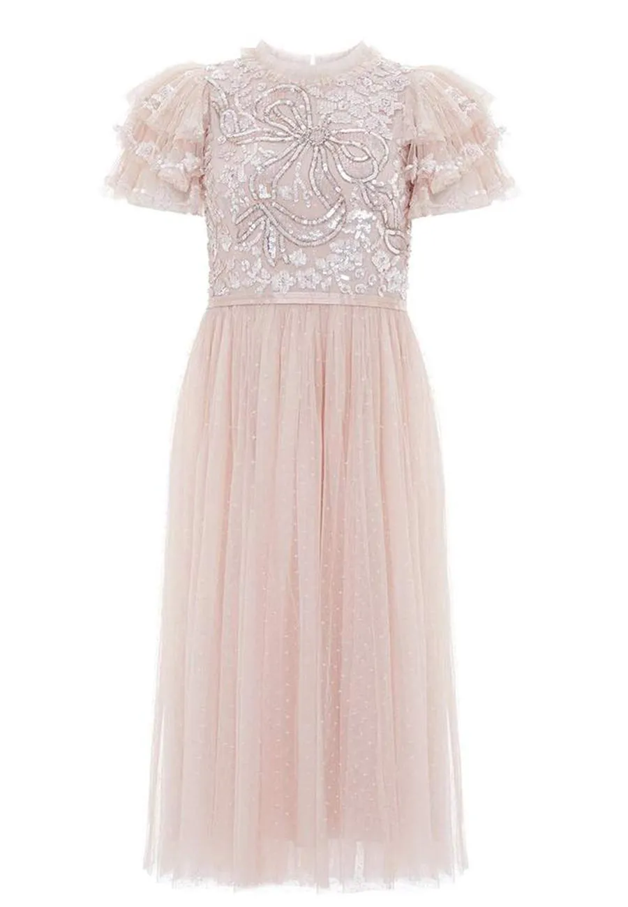 Blush Shirley Ribbon Embellished Midi Dress