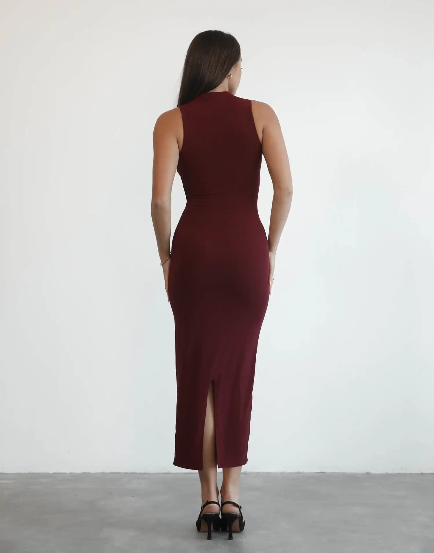 Breaking News Mesh Maxi Dress (Plum)