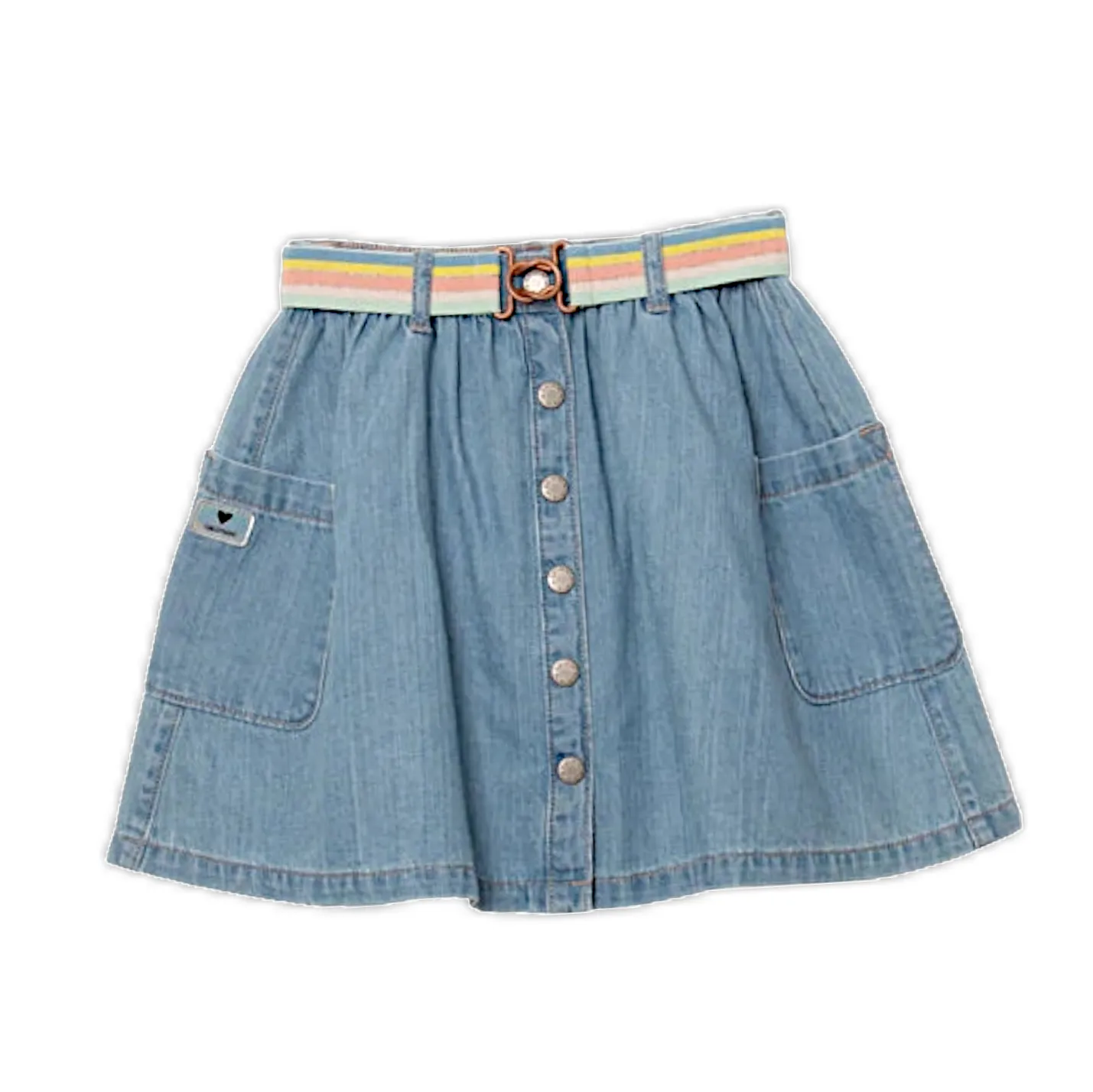 Catimini Chambray Button Skirt