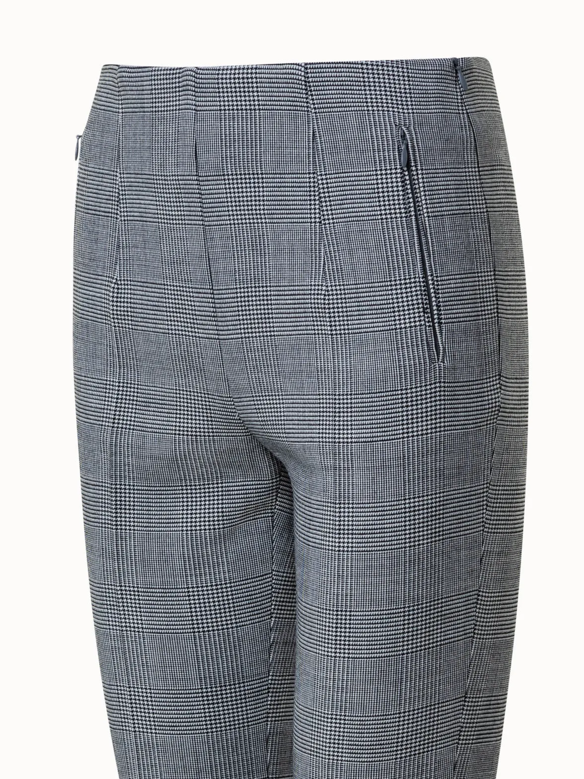 Checked Wool Double-Face Slim Pants