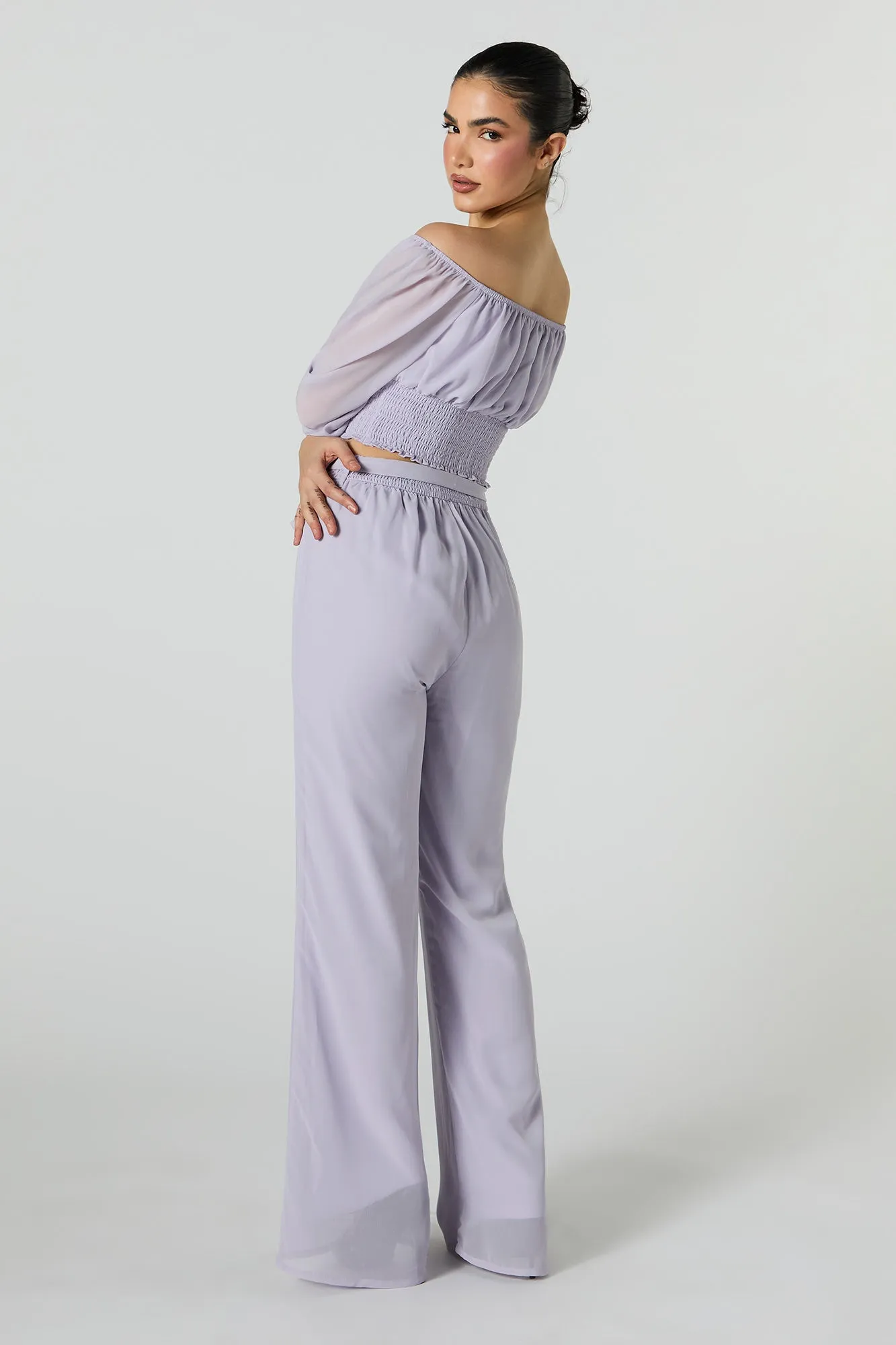 Chiffon Belted Palazzo Pant