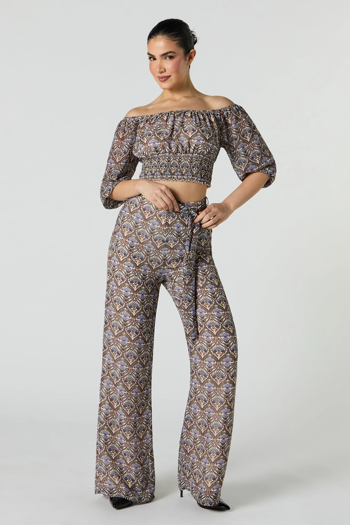 Chiffon Belted Palazzo Pant