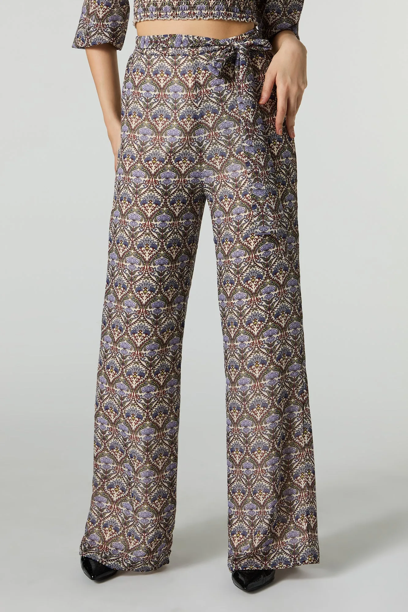 Chiffon Belted Palazzo Pant