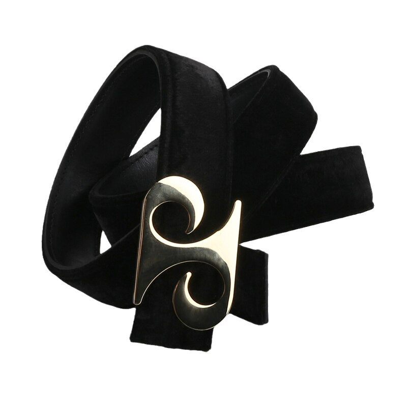 Classic Black Velvet Belt