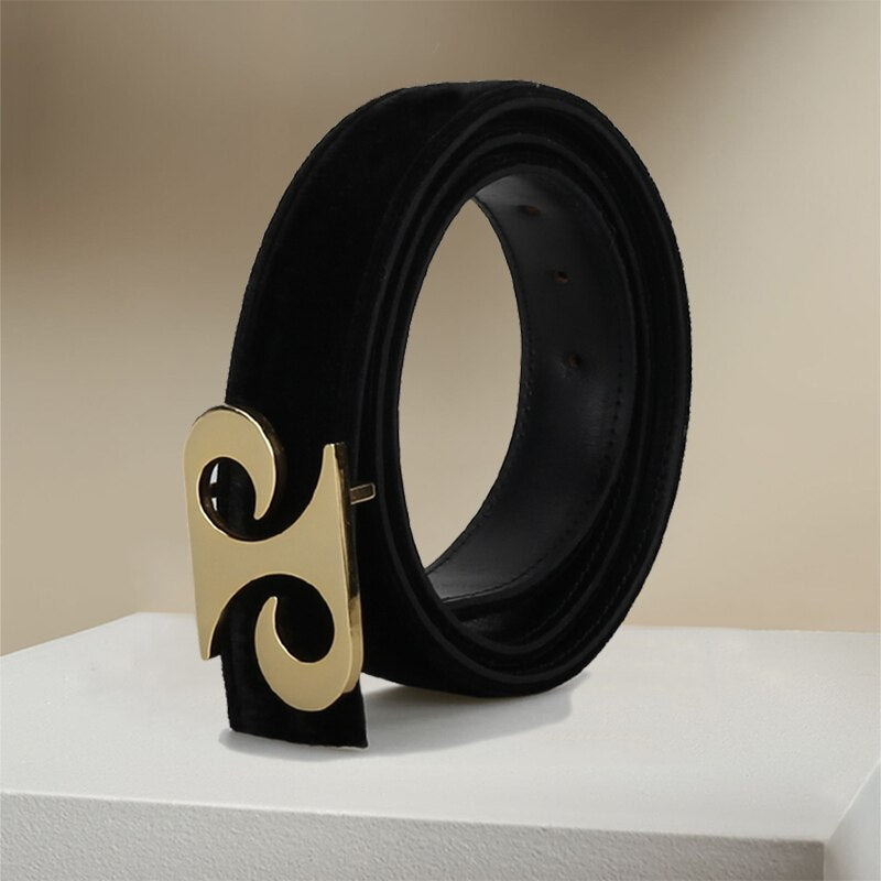 Classic Black Velvet Belt