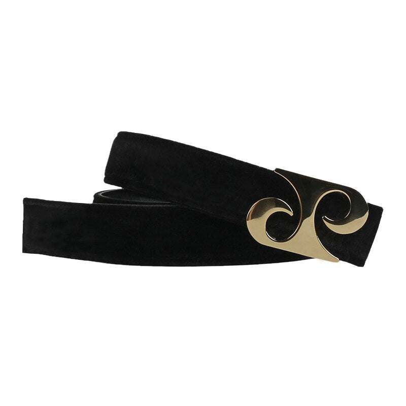 Classic Black Velvet Belt