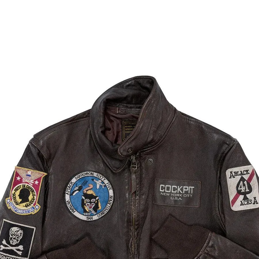 Cockpit USA USS Forrestal Carrier Pilot's Vietnam Flight Jacket