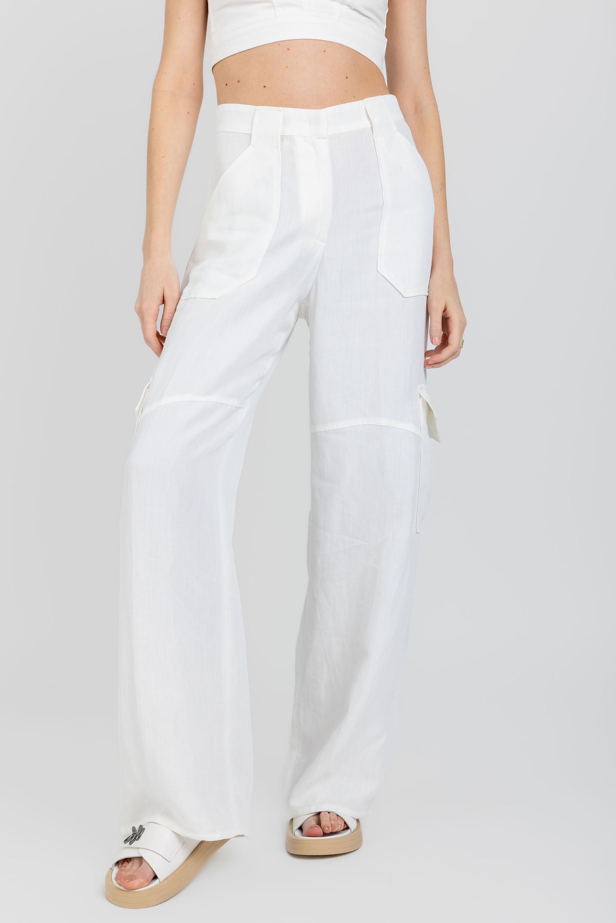 Cool Wool Cargo Trouser Pant in Raffia