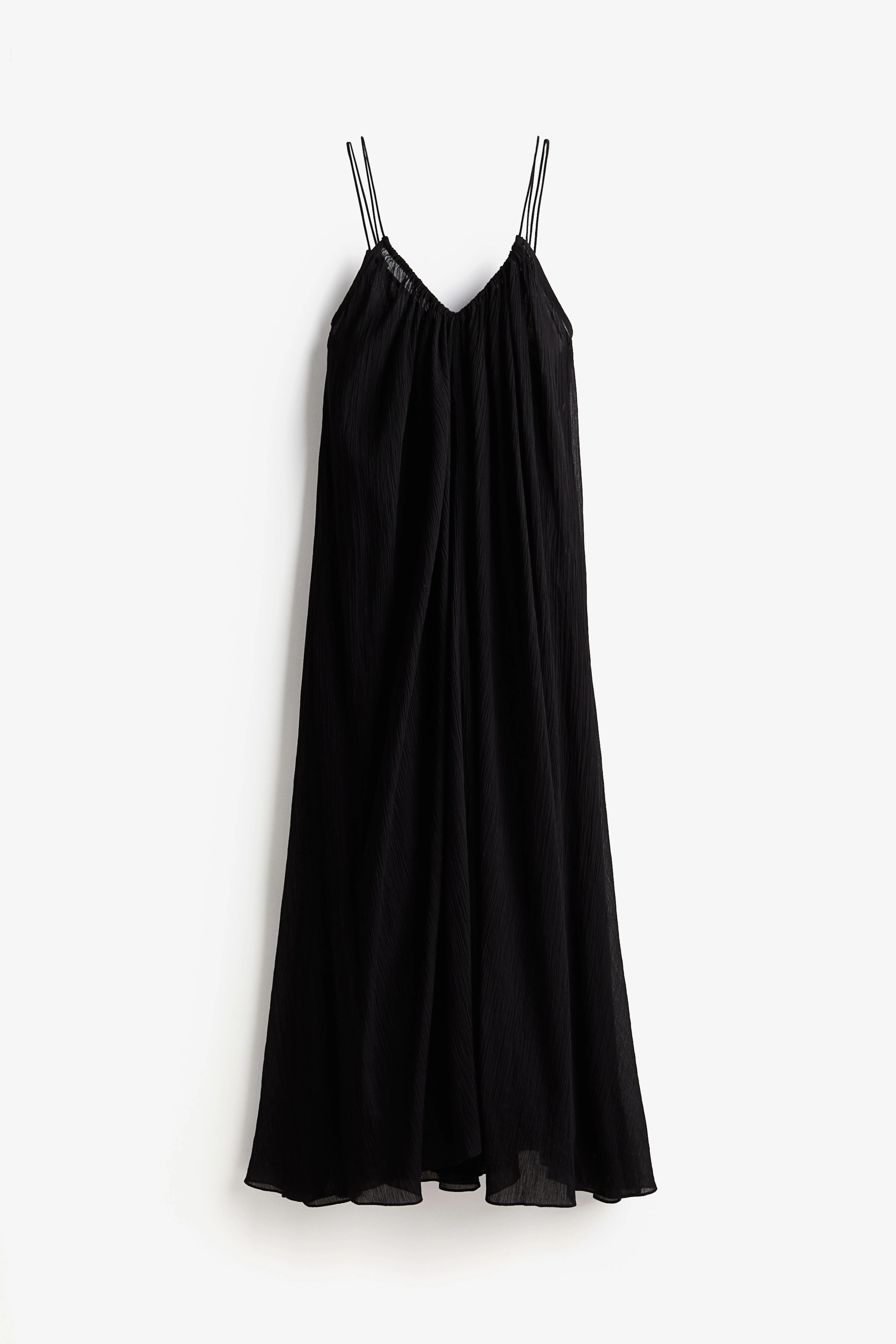 Cotton maxi dress - V-neck - Sleeveless - Black - Ladies | H&M GB