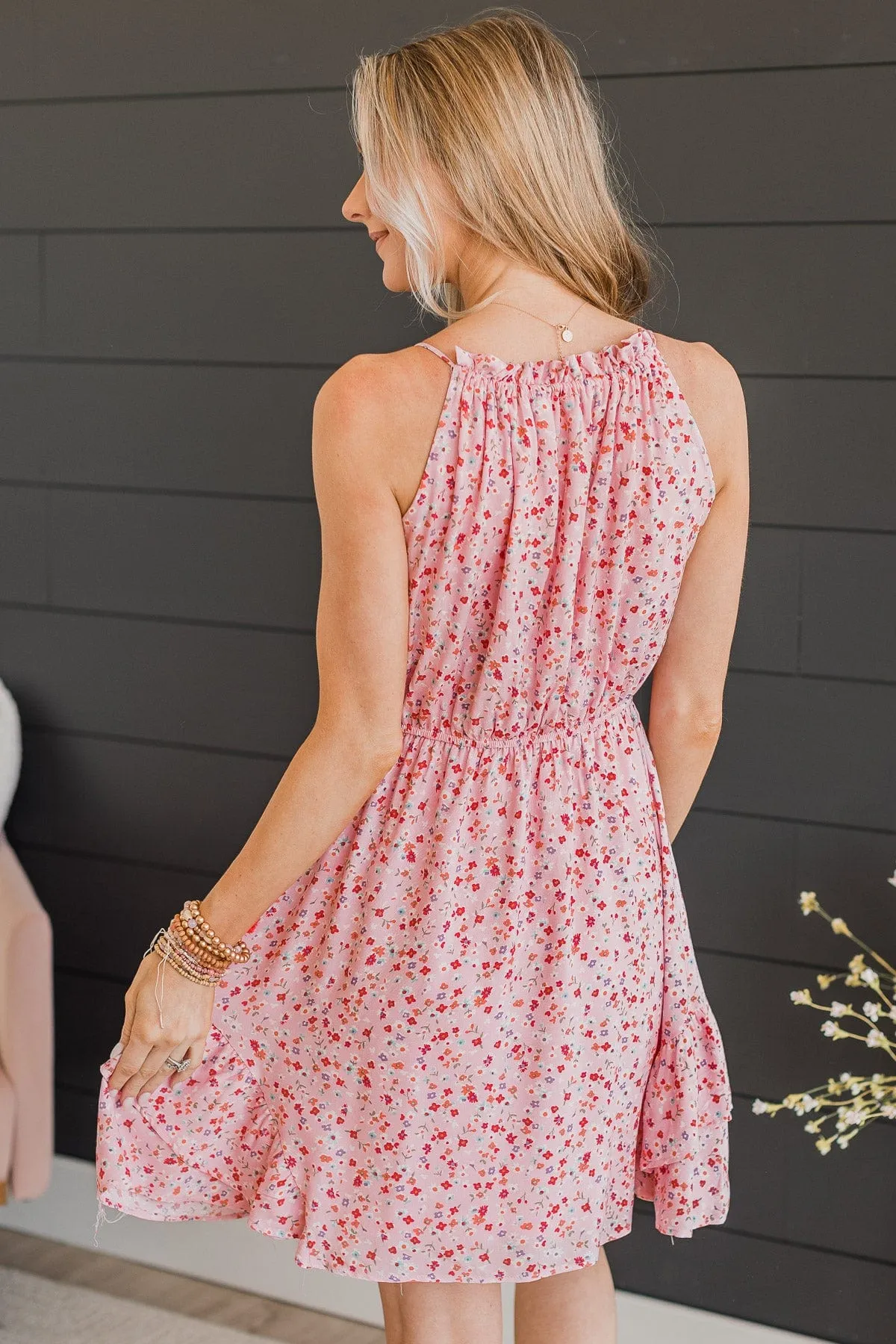 Cruise Through Town Floral Dress- Blush