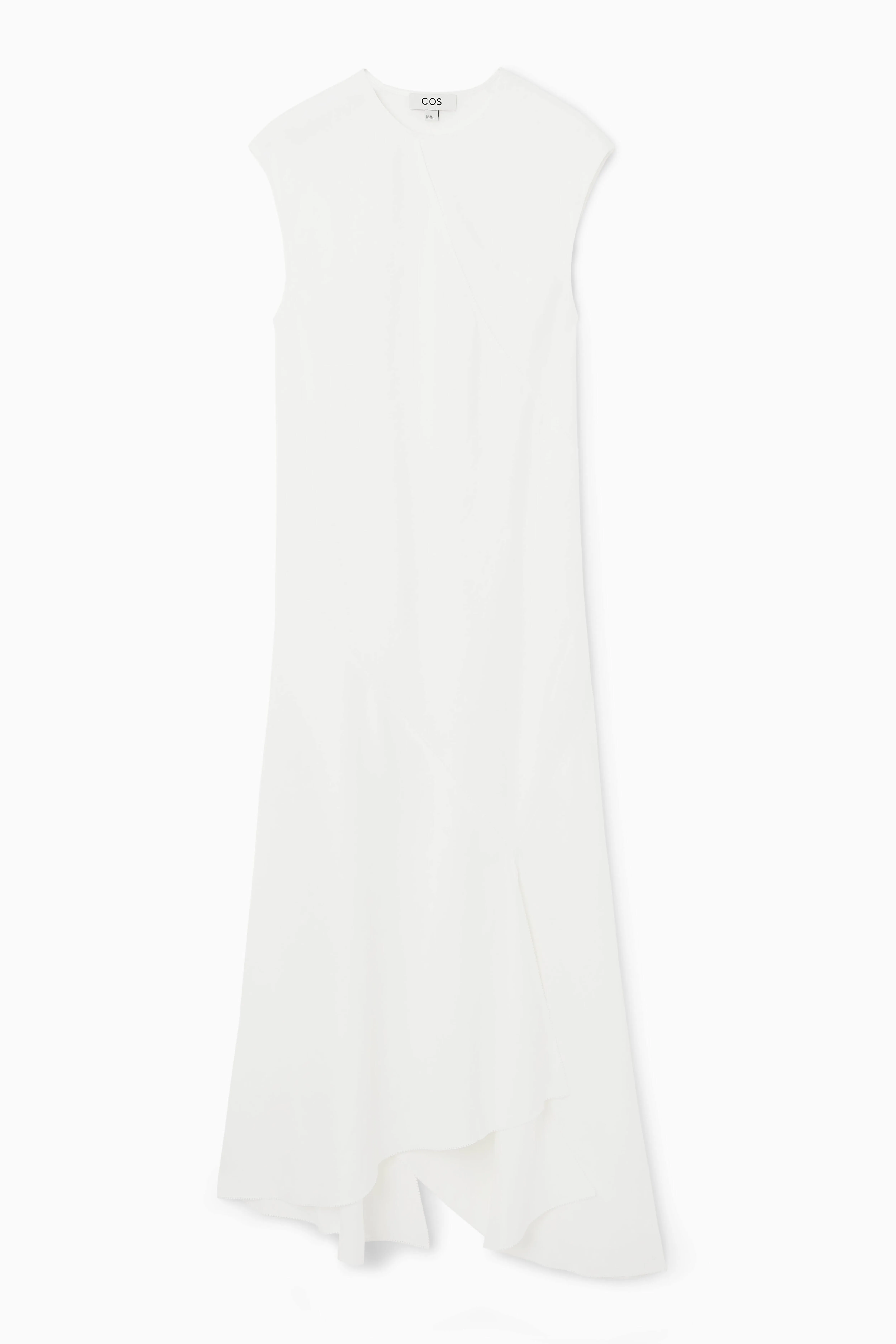 DRAPED ASYMMETRIC MAXI DRESS - Cowl neck - Sleeveless - WHITE - Ladies | H&M GB