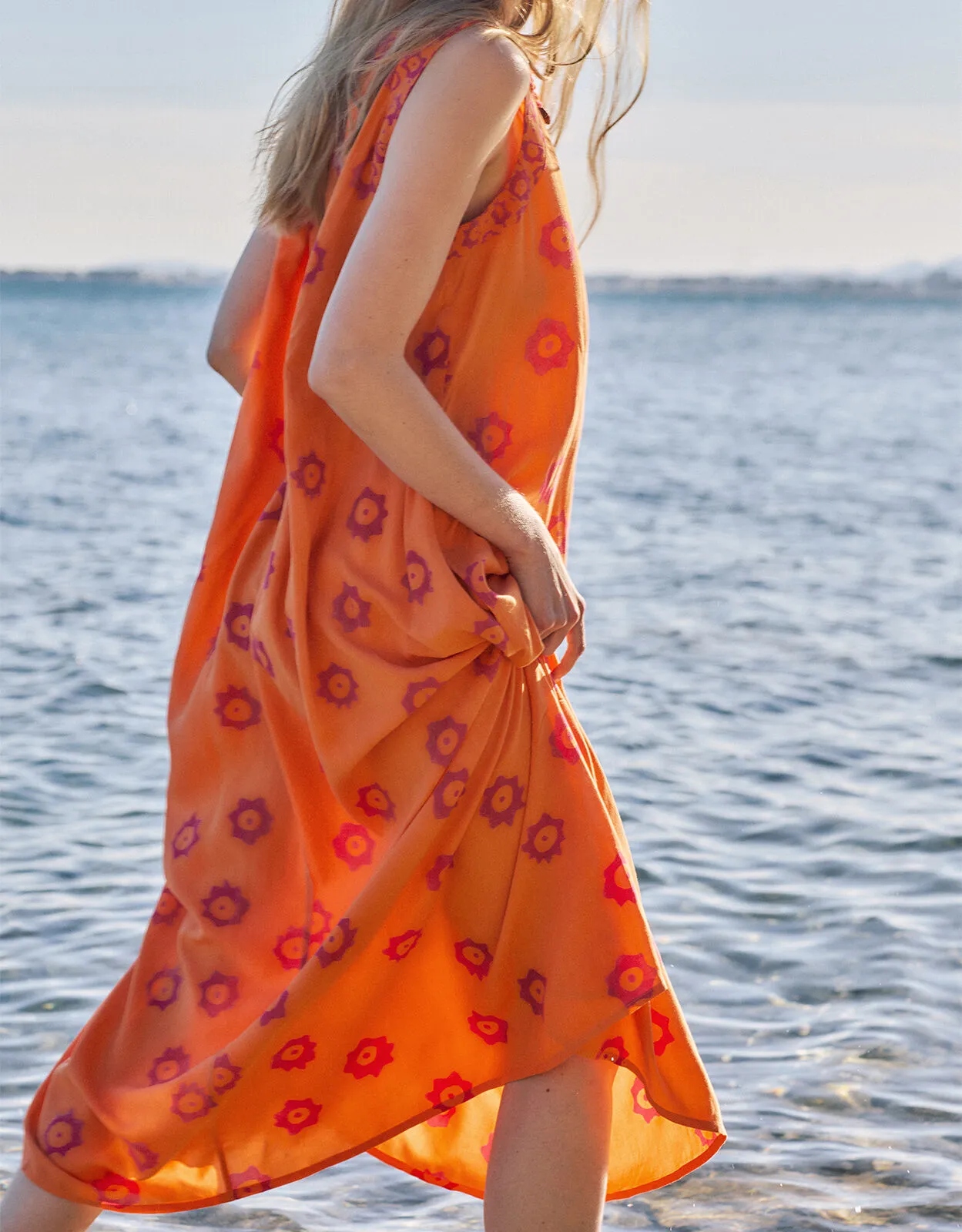 East Sleeveless Maxi Dress Orange