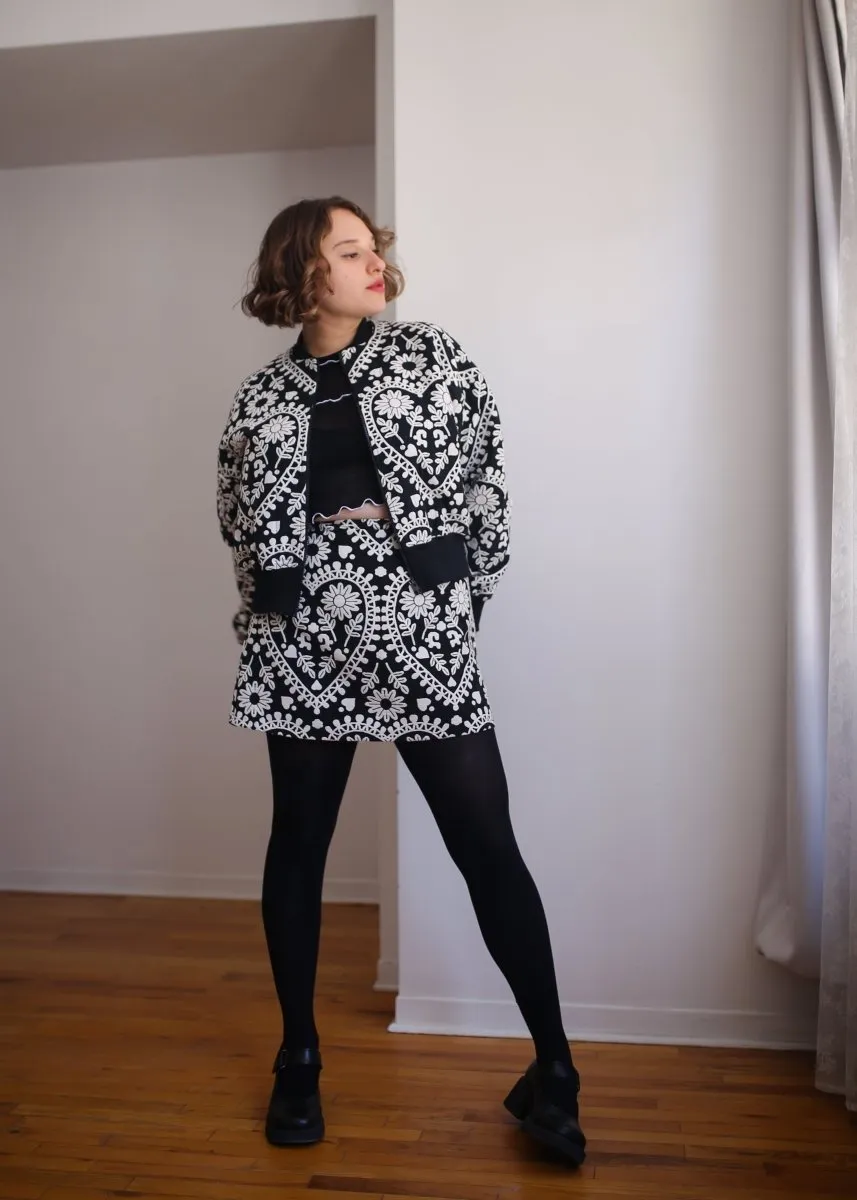 Eliza Faulkner Frida Jacket (Black and White Jacquard)