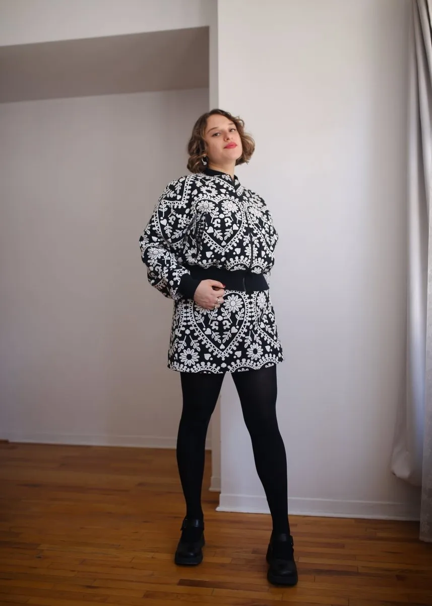 Eliza Faulkner Frida Jacket (Black and White Jacquard)