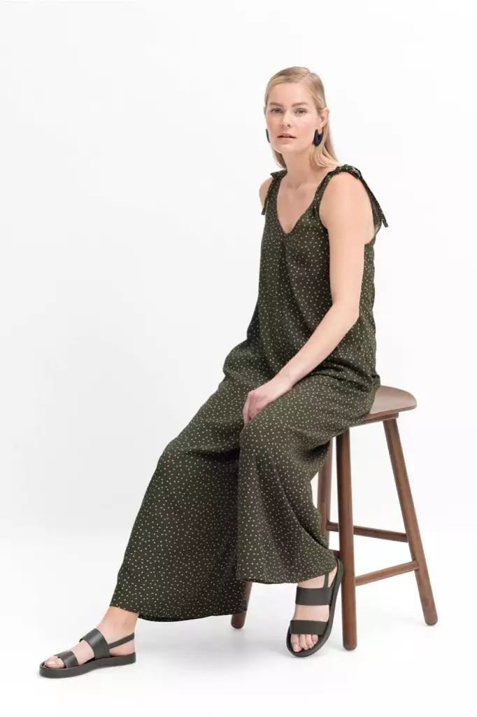 Elk The Label - Jorunn Jumpsuit - Olive/pink Spot Mikro Print