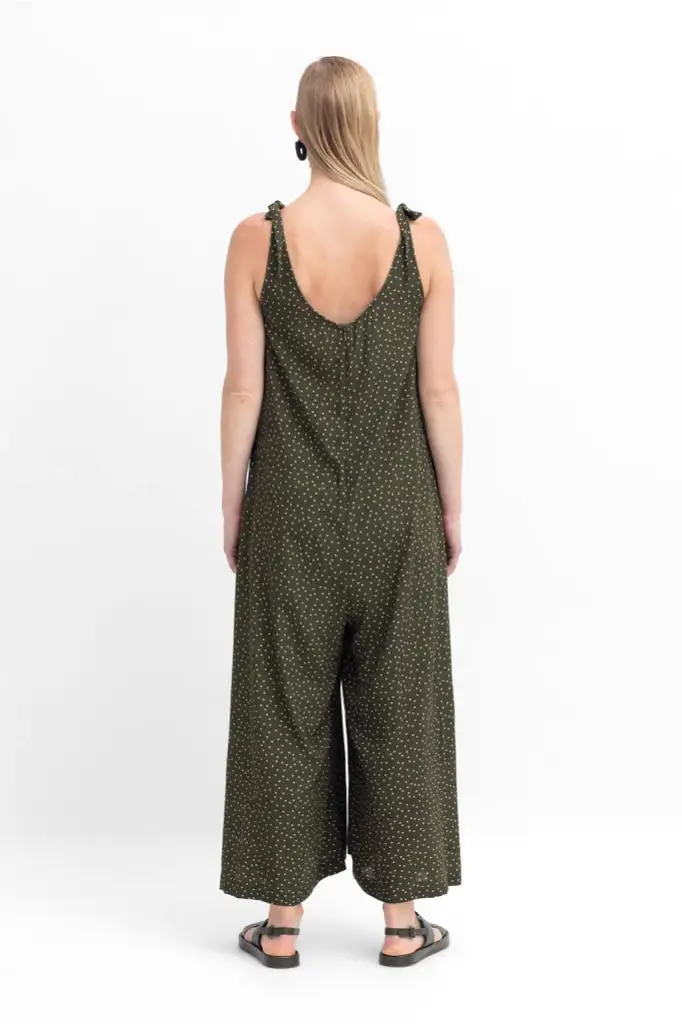 Elk The Label - Jorunn Jumpsuit - Olive/pink Spot Mikro Print