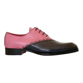 Emilio Franco Aristide Men's Shoes Gray/Pink Calf-Skin Leather Oxfords (EF1238)