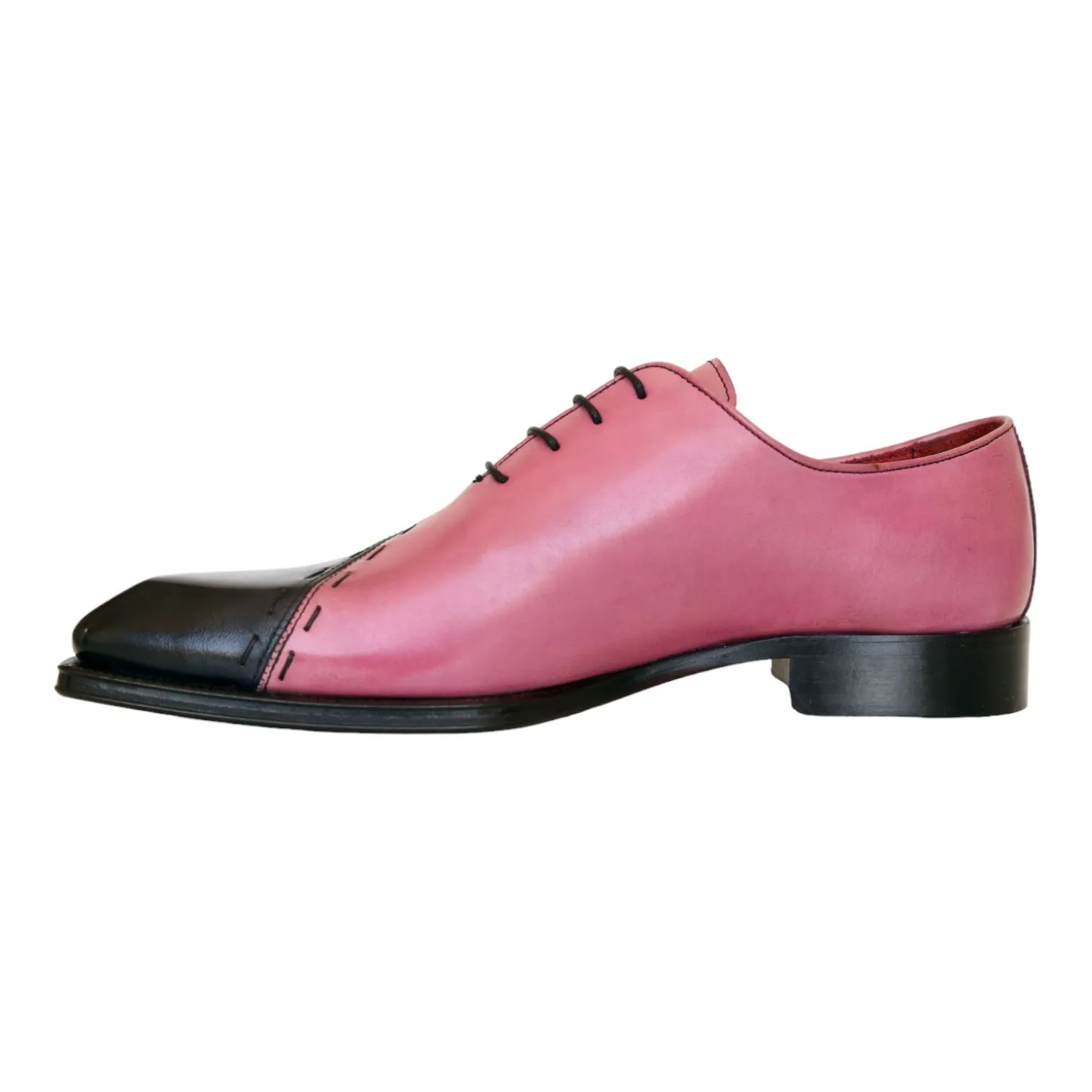 Emilio Franco Aristide Men's Shoes Gray/Pink Calf-Skin Leather Oxfords (EF1238)