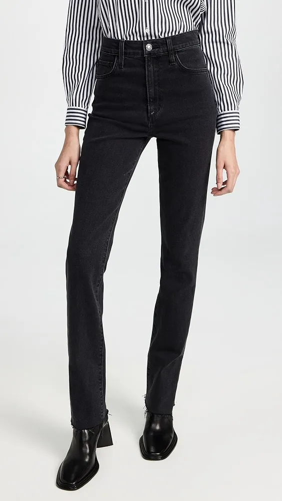 Favorite Daughter   Valentina Super High Rise Tower Jeans with Slit Hem 