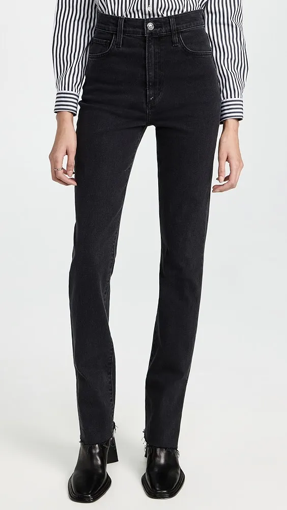 Favorite Daughter   Valentina Super High Rise Tower Jeans with Slit Hem 