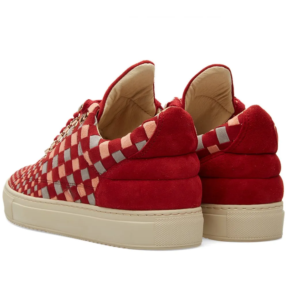 Filling Pieces x La Ferramenta Low Top SneakerBurgundy Tricolour